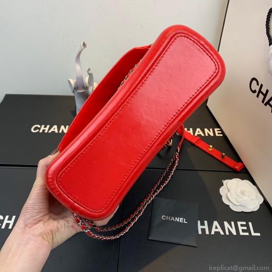 Chanel A93824 Large Hobo Bag Smooth Calfskin Red