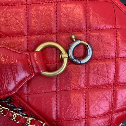 Chanel A93824 Large Hobo Bag Smooth Calfskin Red