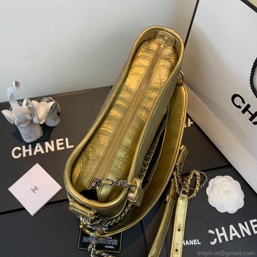 Chanel A93824 Large Hobo Bag Alligator Leather Gold