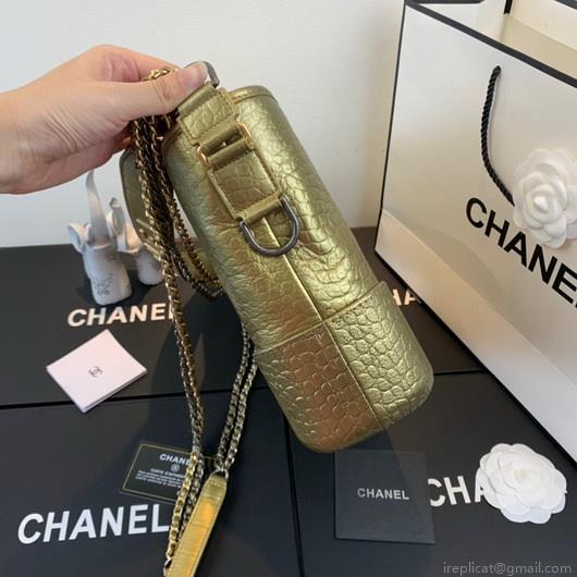 Chanel A93824 Large Hobo Bag Alligator Leather Gold