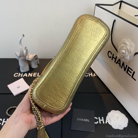 Chanel A93824 Large Hobo Bag Alligator Leather Gold