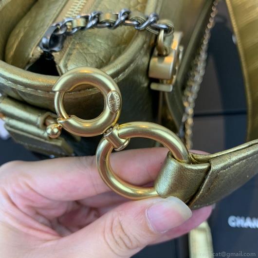 Chanel A93824 Large Hobo Bag Alligator Leather Gold