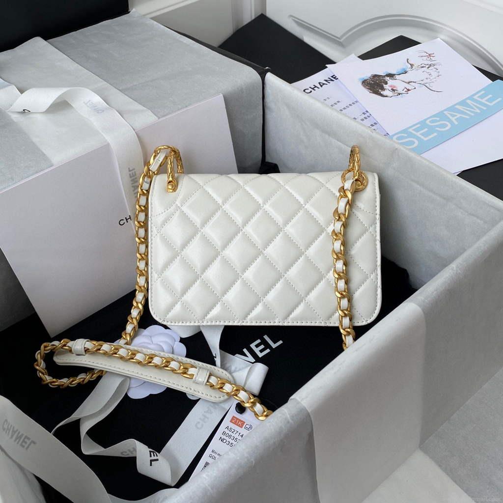 Chanel AS2714 Chanel Crossbody Bag Calfskin White