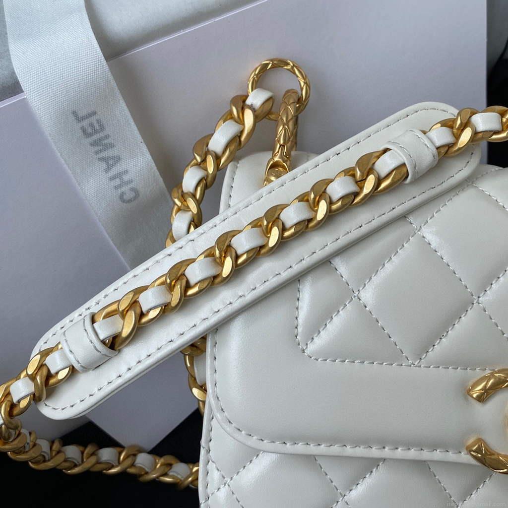 Chanel AS2714 Chanel Crossbody Bag Calfskin White