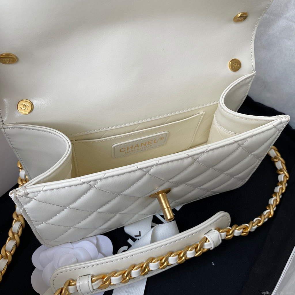 Chanel AS2714 Chanel Crossbody Bag Calfskin White