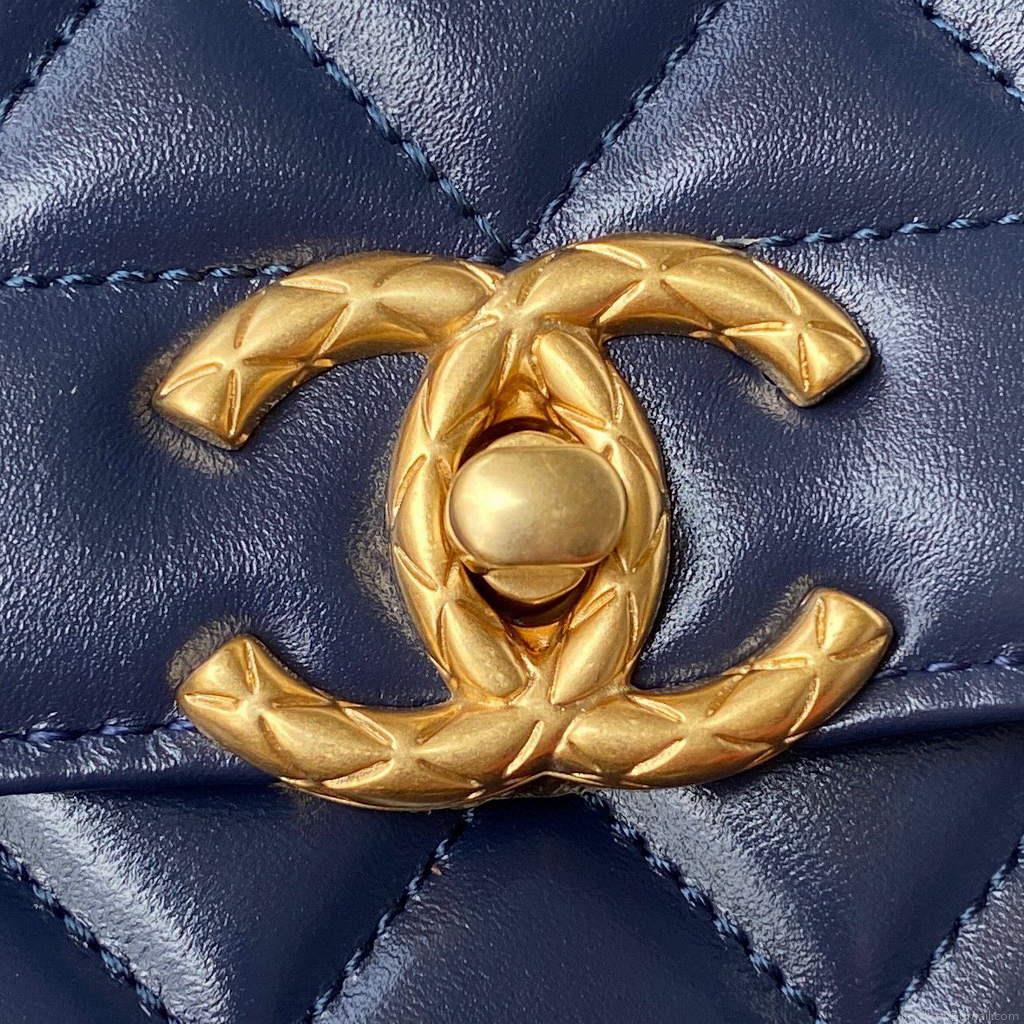 Chanel AS2714 Chanel Crossbody Bag Calfskin Blue