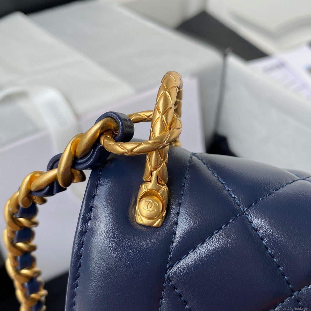 Chanel AS2714 Chanel Crossbody Bag Calfskin Blue