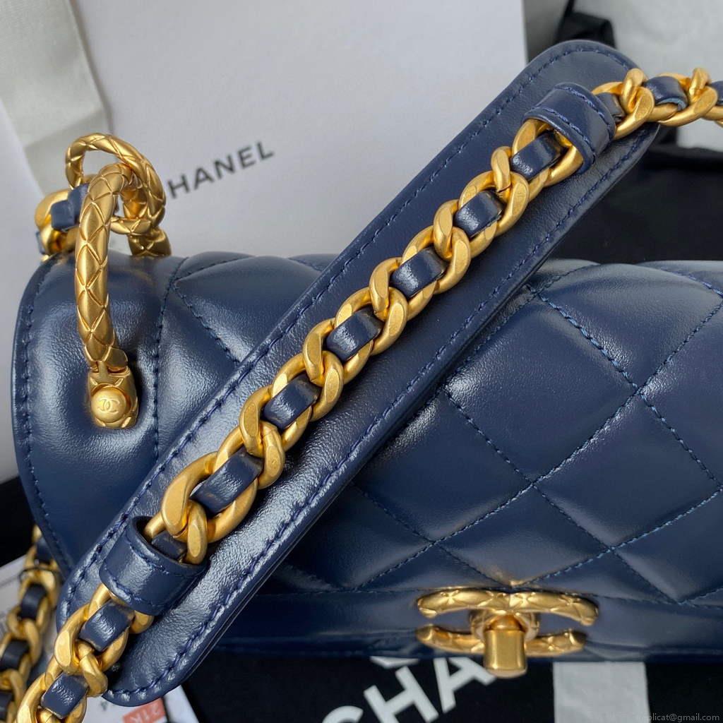 Chanel AS2714 Chanel Crossbody Bag Calfskin Blue