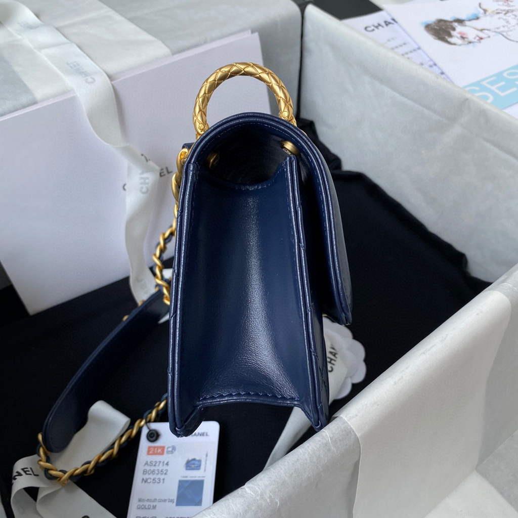 Chanel AS2714 Chanel Crossbody Bag Calfskin Blue