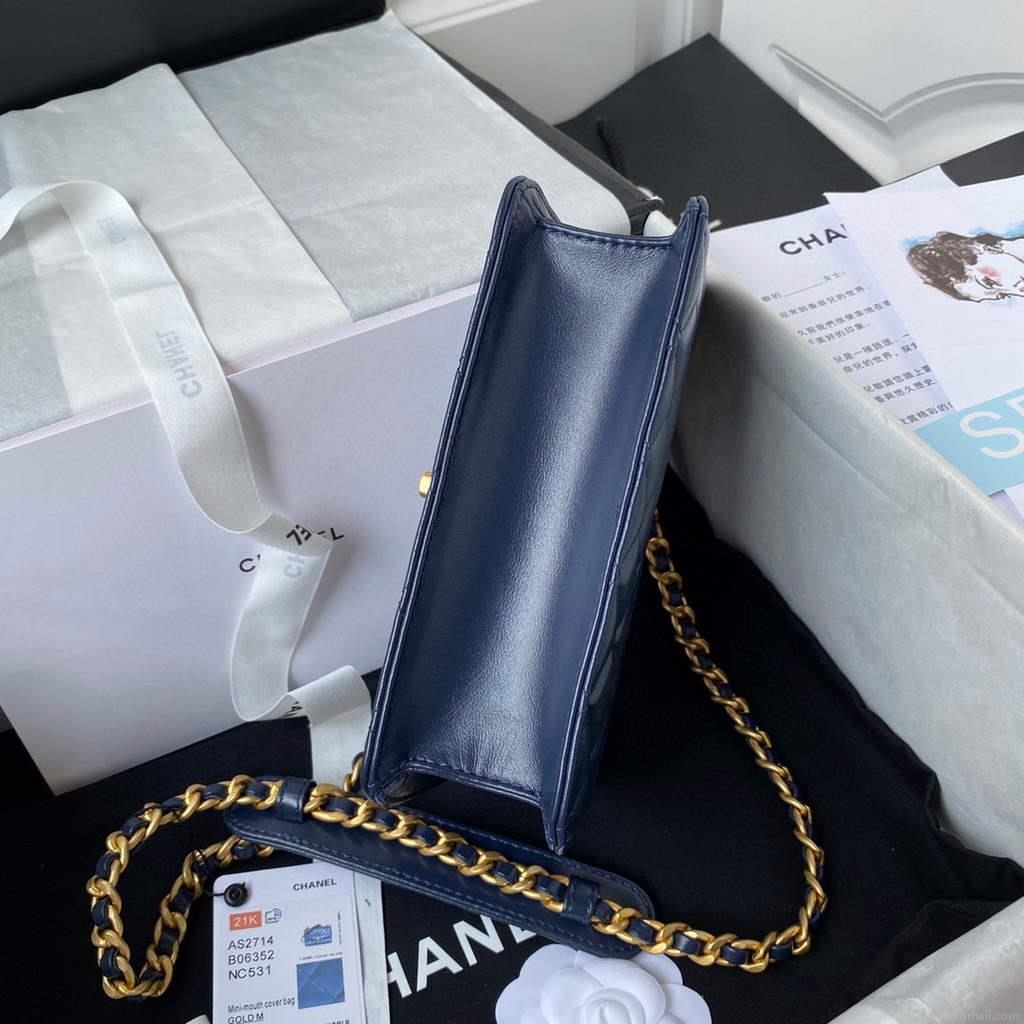 Chanel AS2714 Chanel Crossbody Bag Calfskin Blue