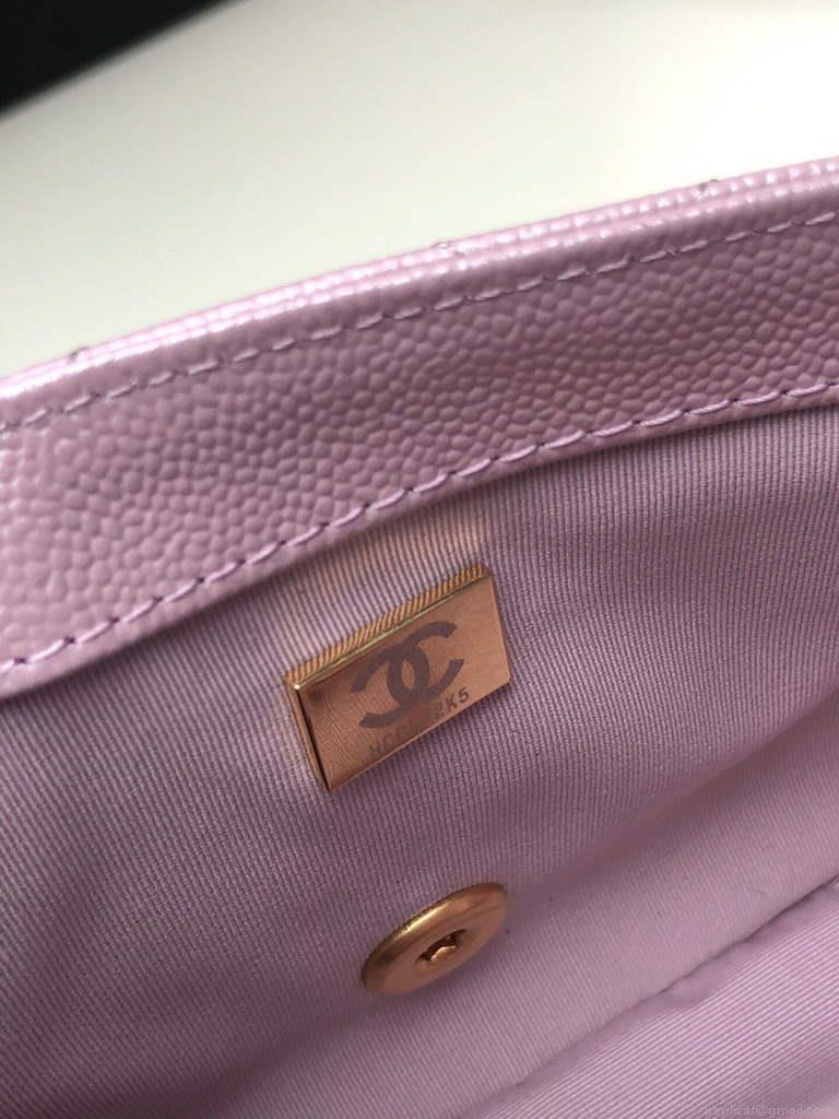 Chanel AS2855 Mini Flap Bag Calfskin Gold Pink