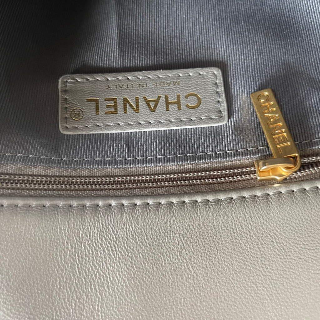 Chanel AS2734 Mini Flap Bag Lambskin Gold gray