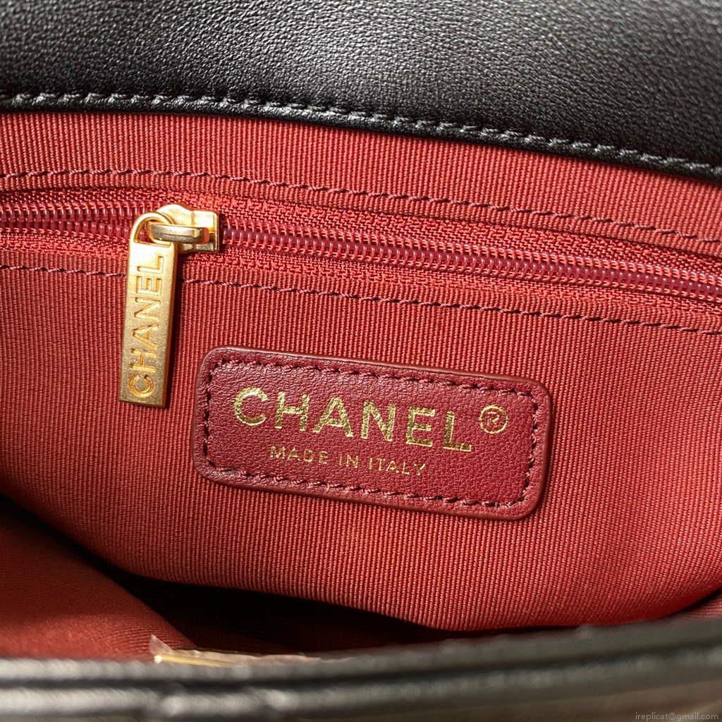 Chanel AS2734 Mini Flap Bag Lambskin Gold Black