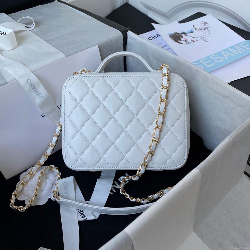 Chanel AS2900 Vanity Case Lambskin White