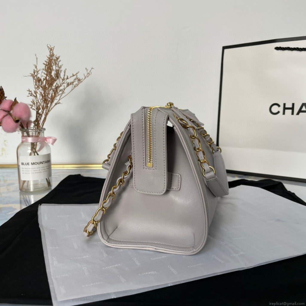 Chanel AS2749 Small Bowling Bag gray