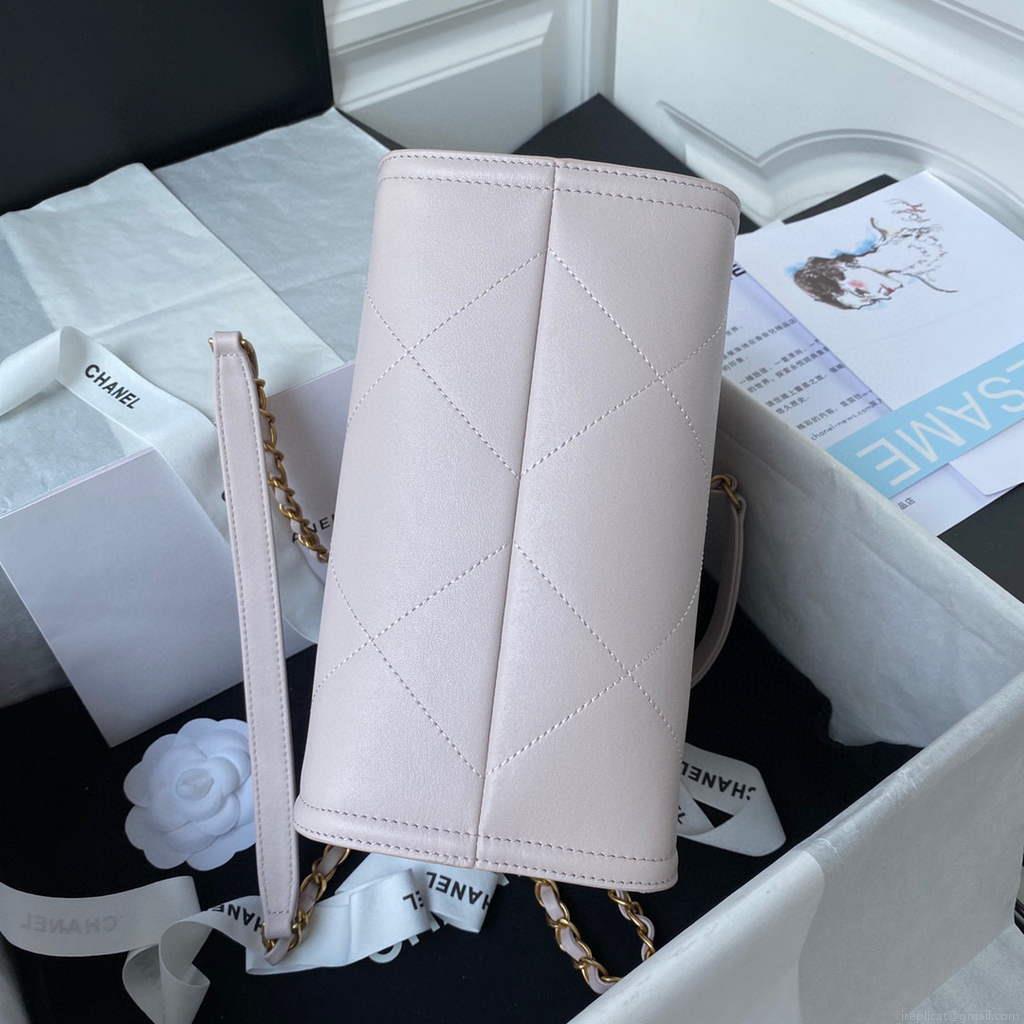 Chanel AS2749 Small Bowling Bag light pink