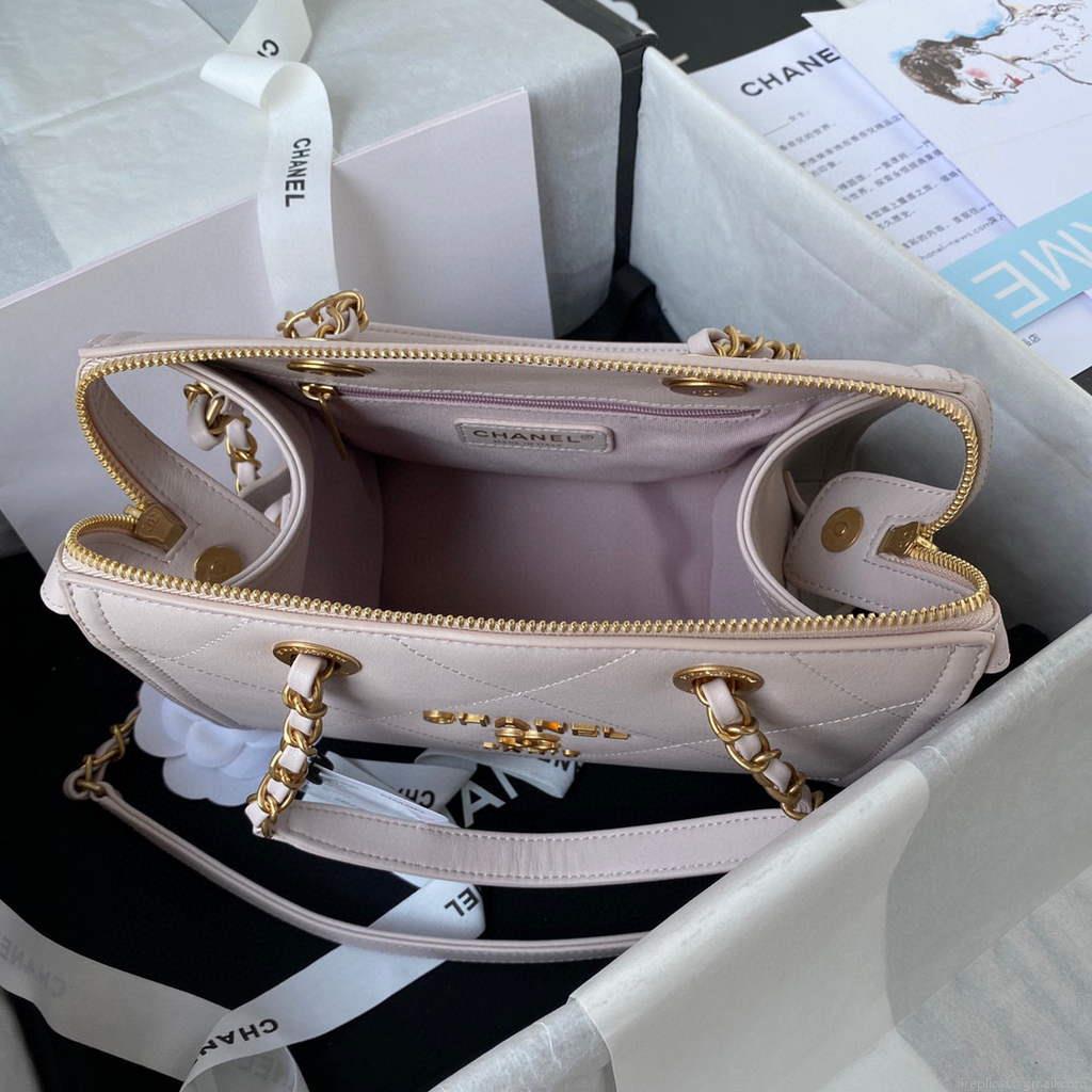 Chanel AS2749 Small Bowling Bag light pink