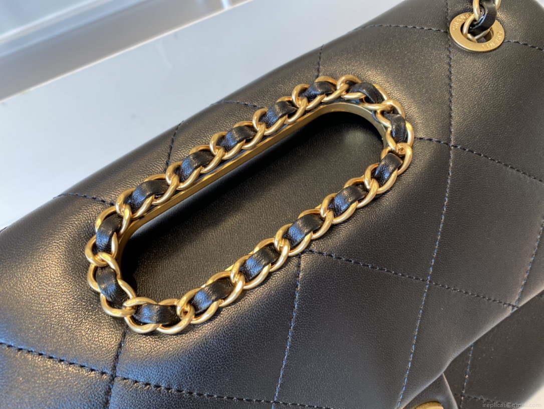 Chanel AS1466 Chanel Black small flap Bag Lambskin B02345
