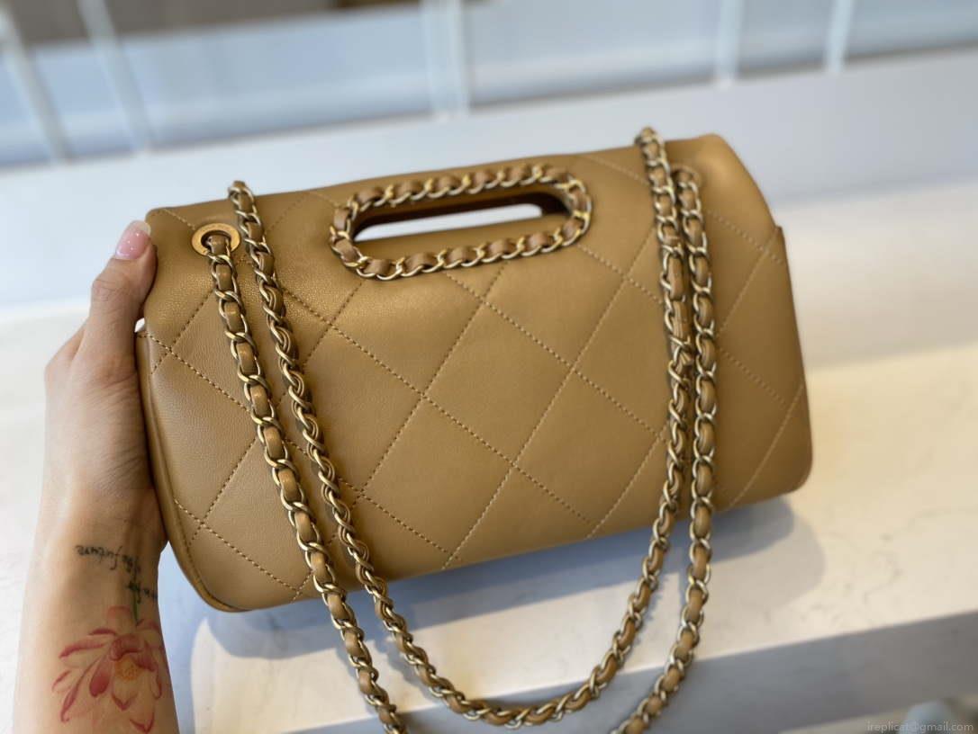 Chanel AS1466 Chanel Brown small flap Bag Lambskin B02345