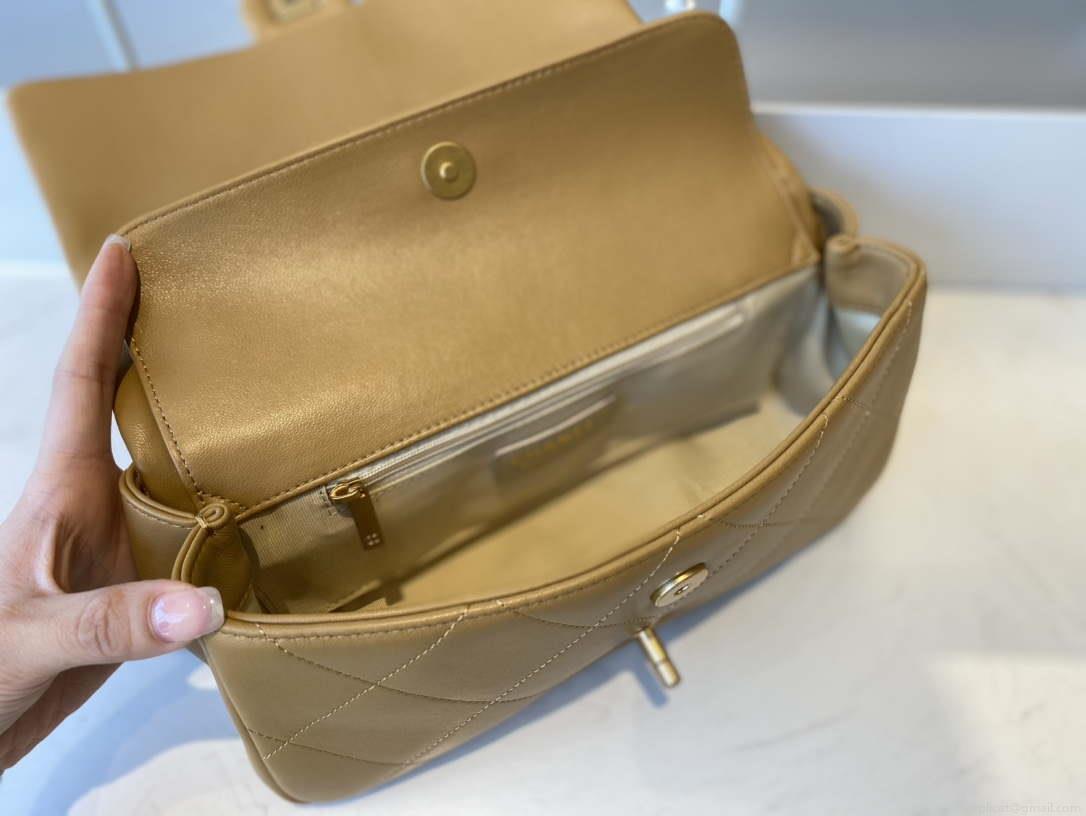 Chanel AS1466 Chanel Brown small flap Bag Lambskin B02345
