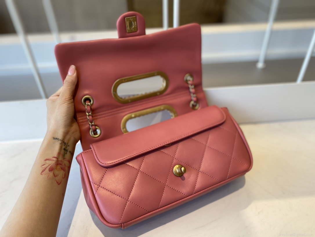 Chanel AS1466 Chanel Pink small flap Bag Lambskin B02345