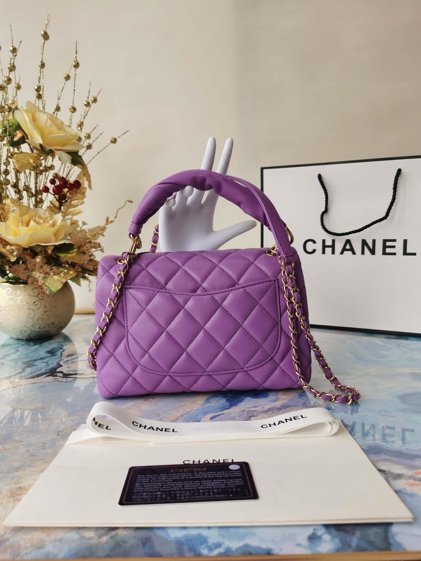 Chanel AS2044 Flap Original Lether Bag Purple