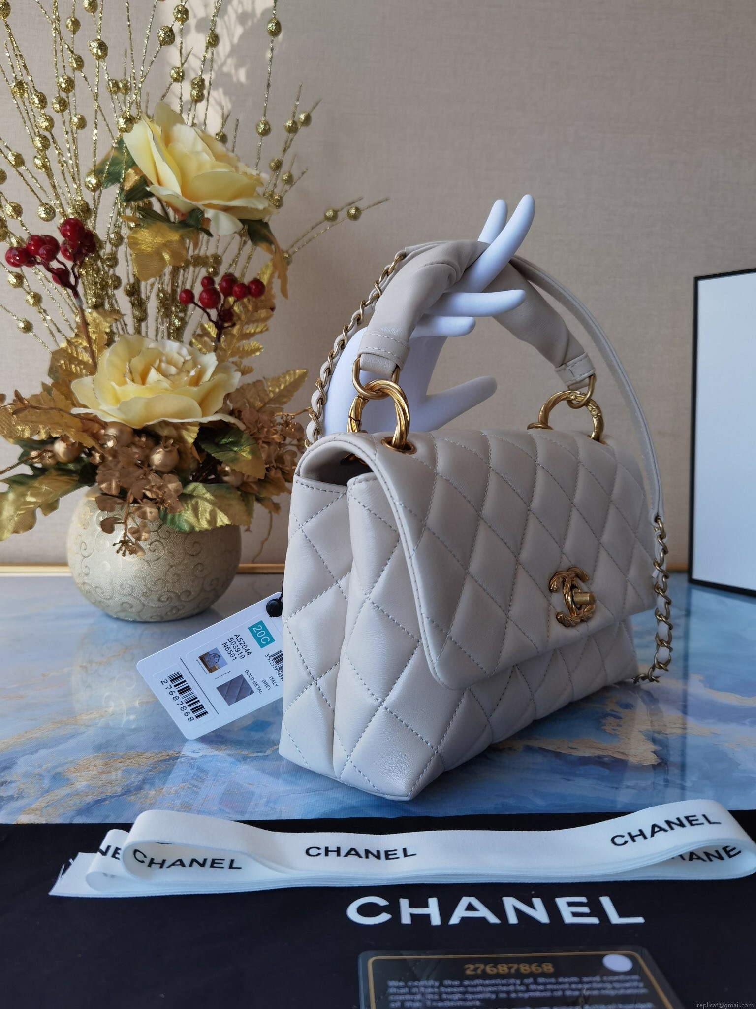 Chanel AS2044 Flap Original Lambskin Lether Bag White