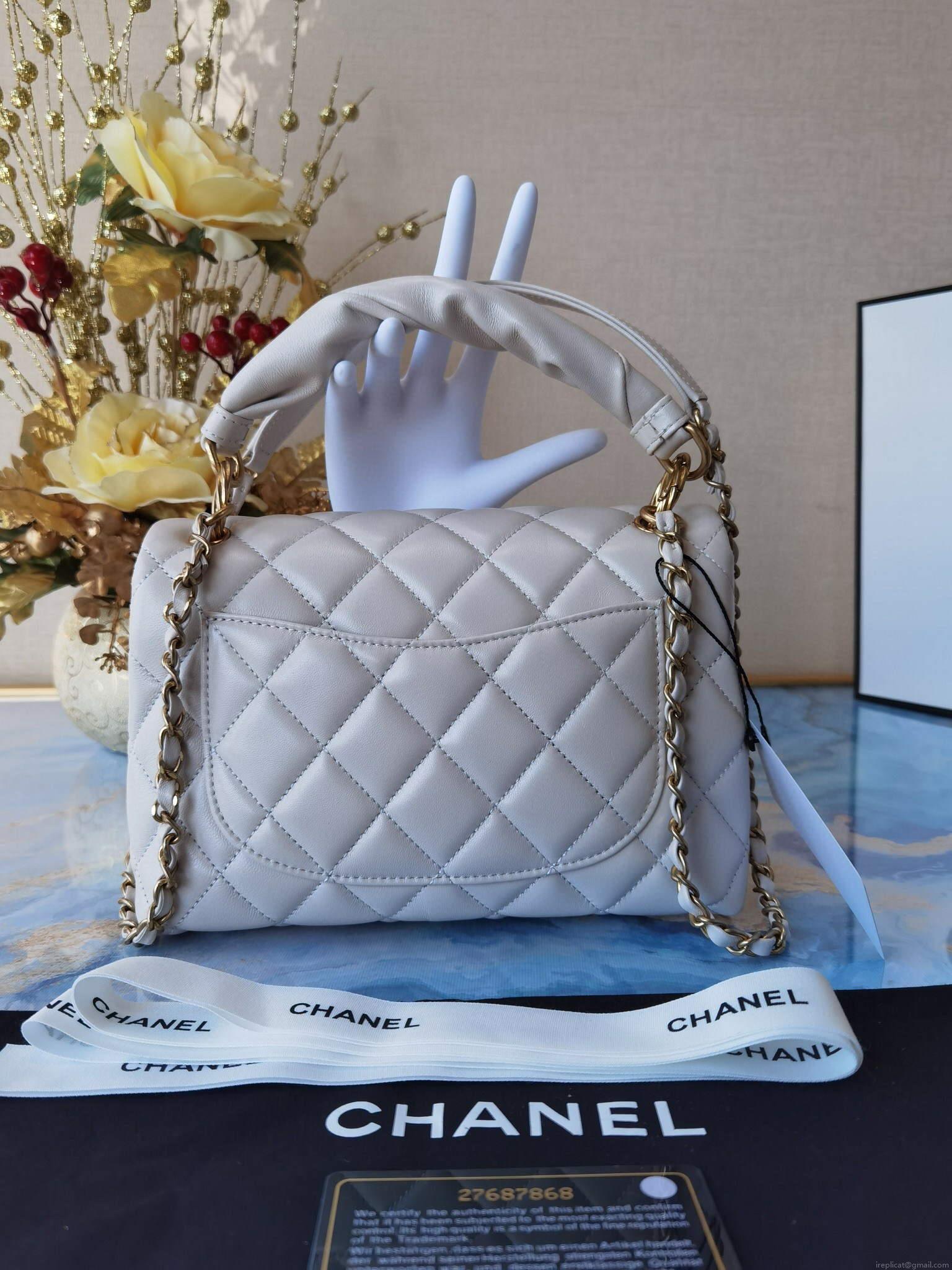 Chanel AS2044 Flap Original Lambskin Lether Bag White
