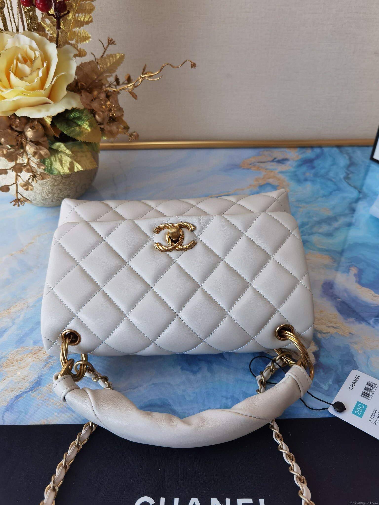 Chanel AS2044 Flap Original Lambskin Lether Bag White