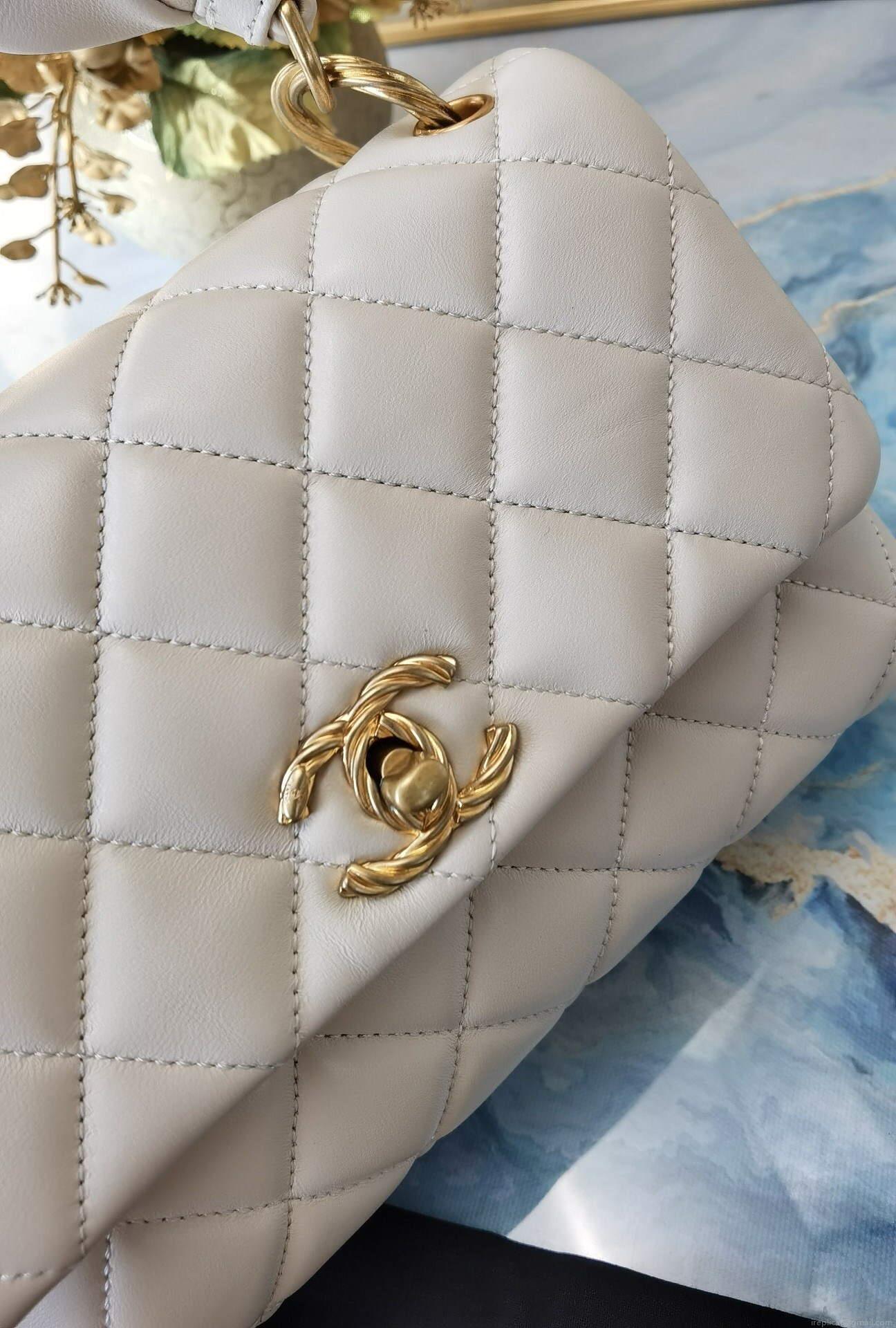 Chanel AS2044 Flap Original Lambskin Lether Bag White