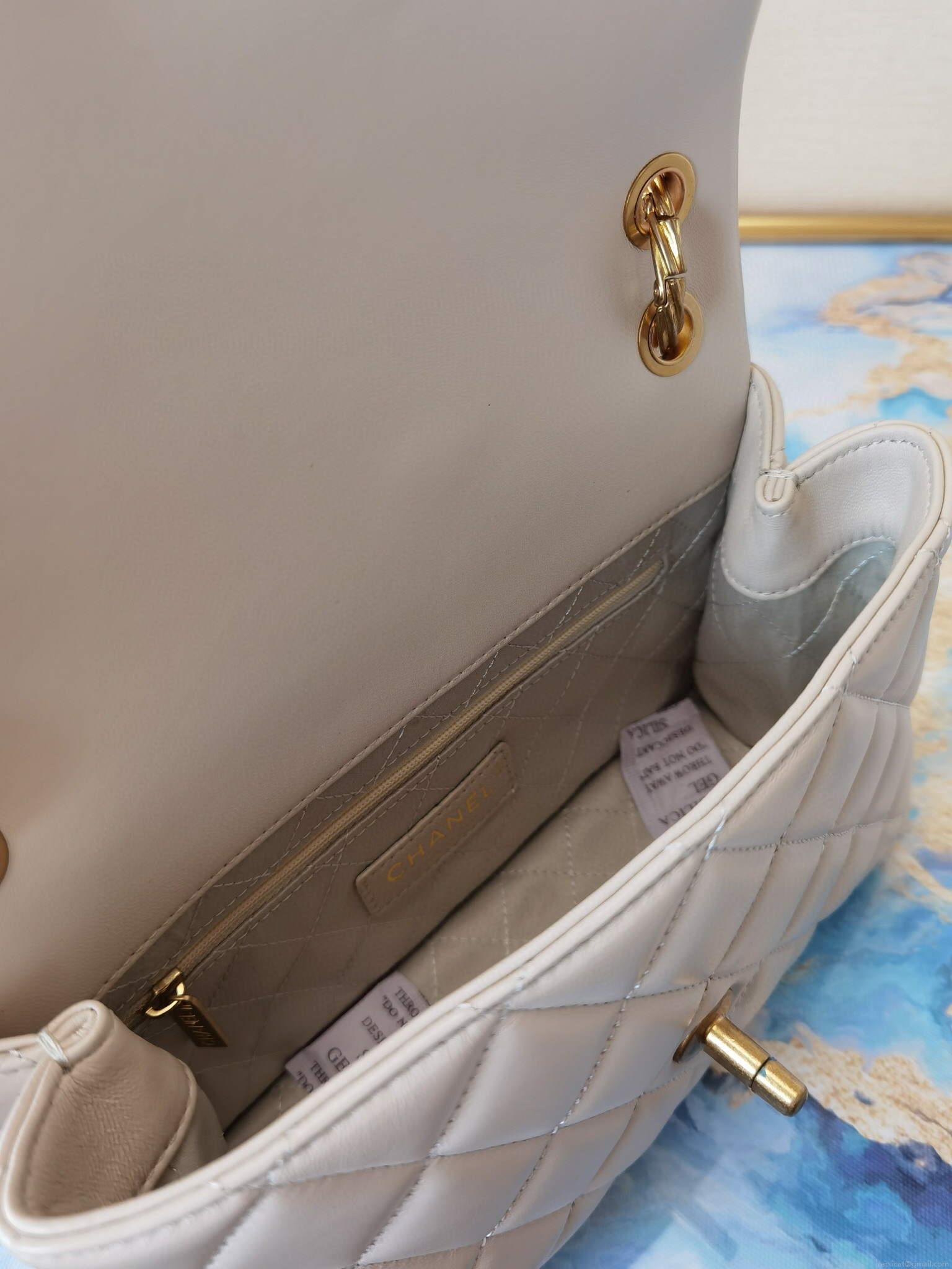 Chanel AS2044 Flap Original Lambskin Lether Bag White