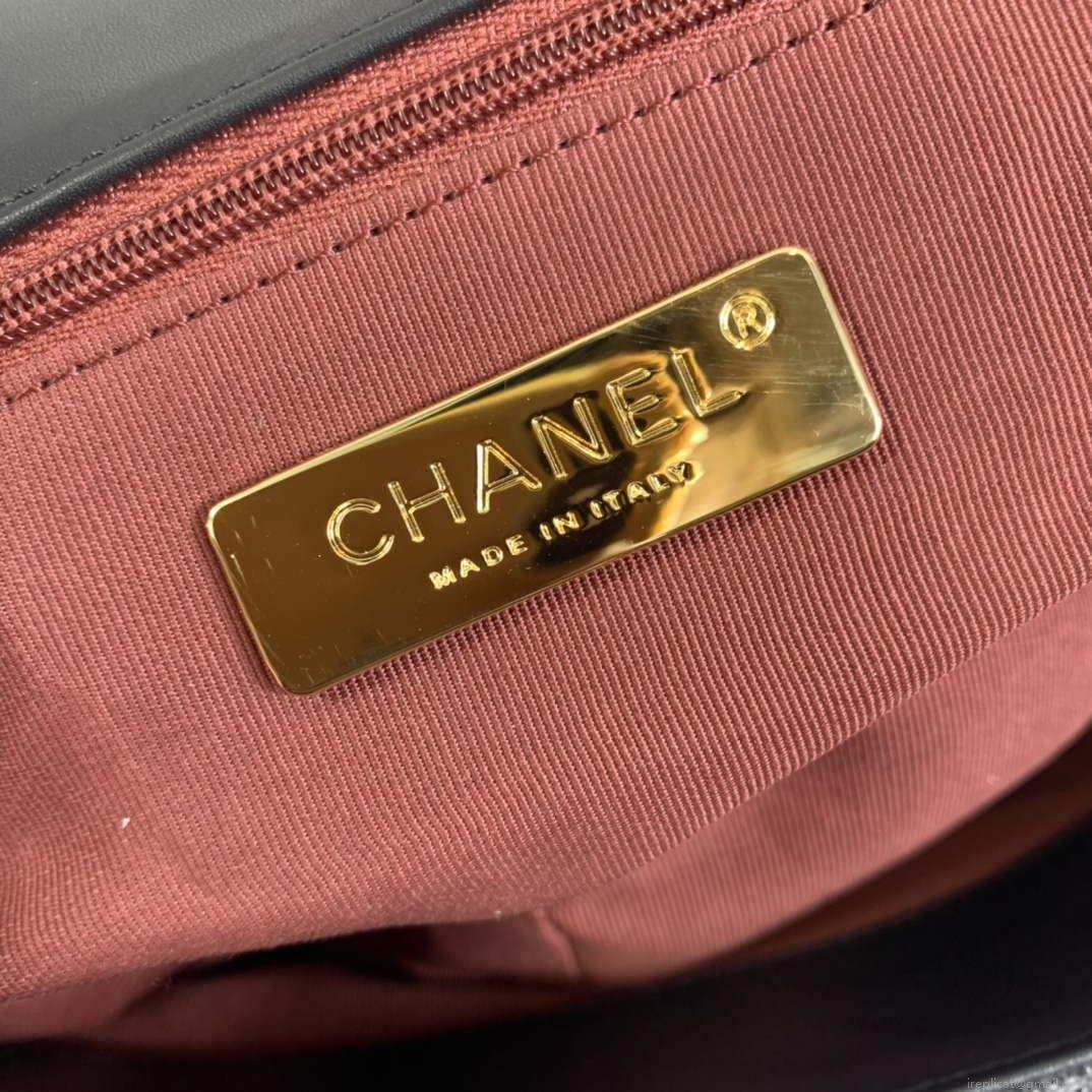 Chanel AS1161 chanel 19 Large Handbag Sequins Calfksin Bag Silver Gray