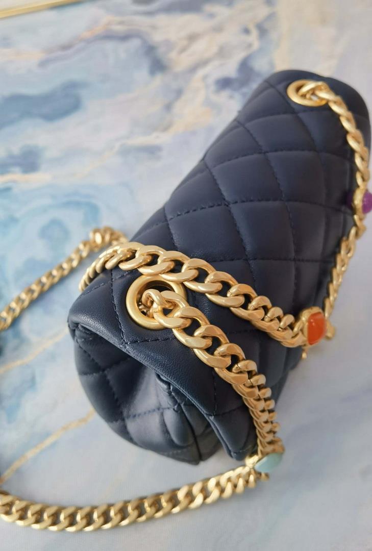 Chanel AS2379 Flap Bag Lambskin Navy Blue