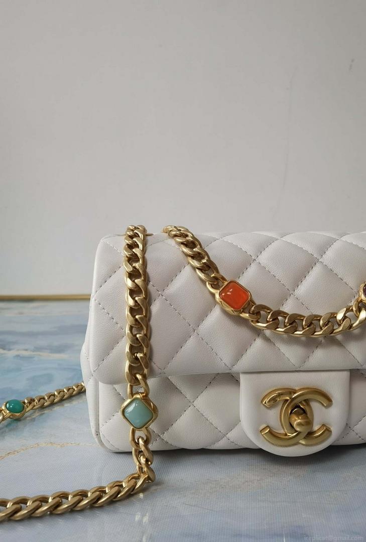 Chanel AS2380 Flap Bag Lambskin B05098 White