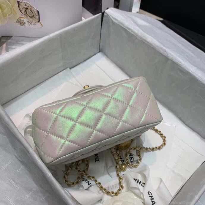 Chanel As1786 Flap Bag NA106 Shoulder Handbag B02916 Lambskin Silver