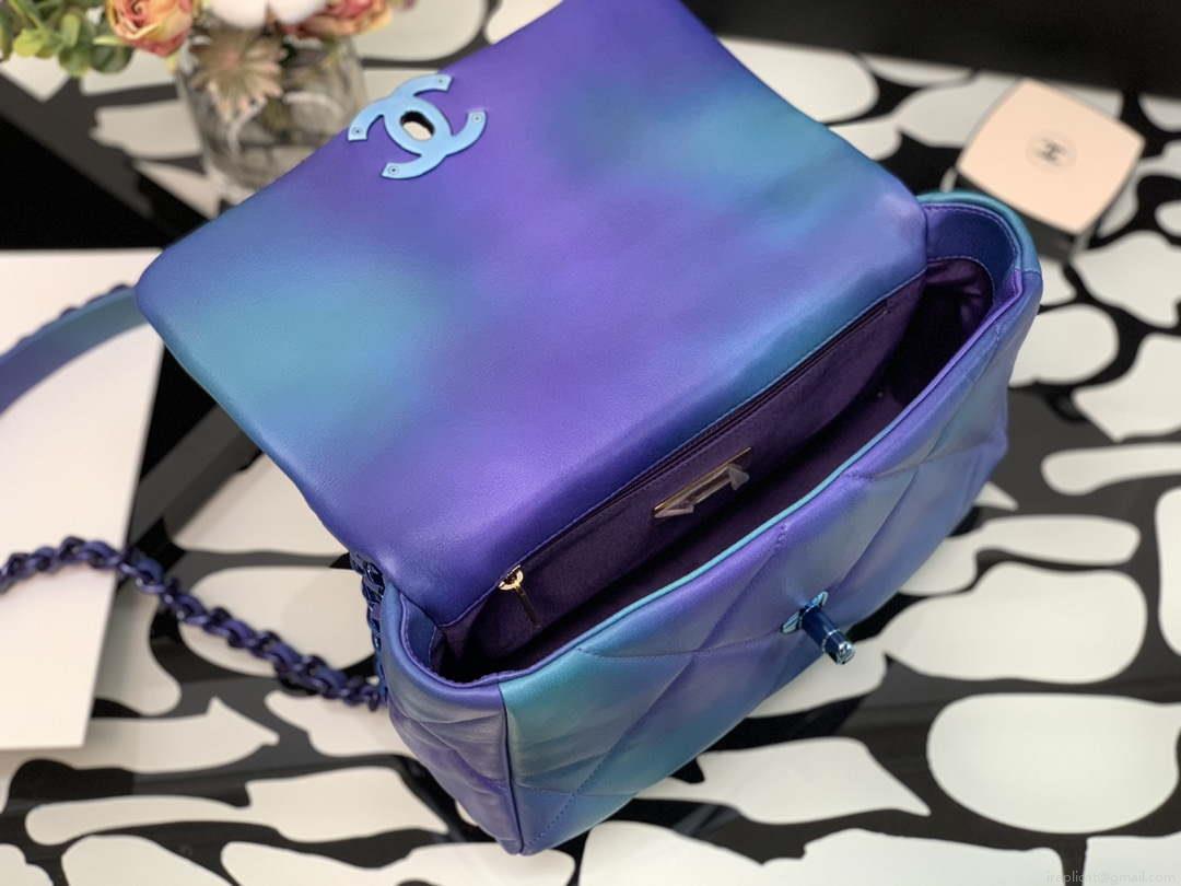 Chanel AS1160 Chanel 19 Flap B02511 N6512 Lambskin Bag Blue