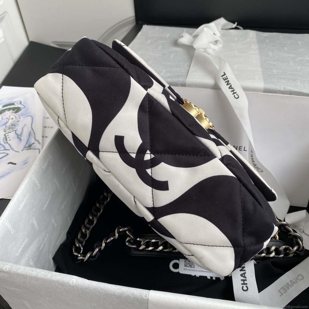 Chanel AS1160 Chanel 19 Flap B02511 N6512 Bag Tweed White and Black