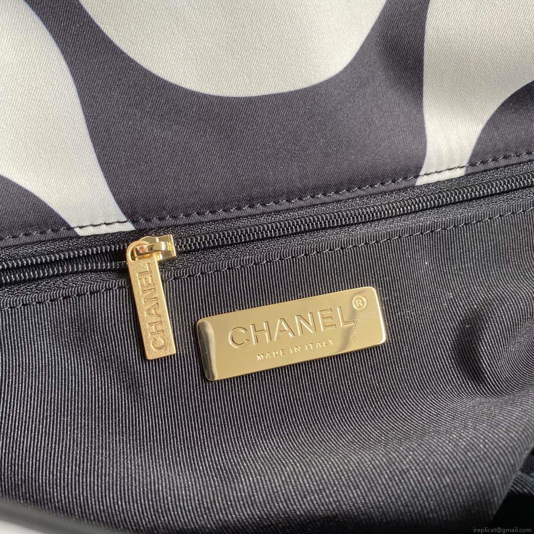 Chanel AS1160 Chanel 19 Flap B02511 N6512 Bag Tweed White and Black