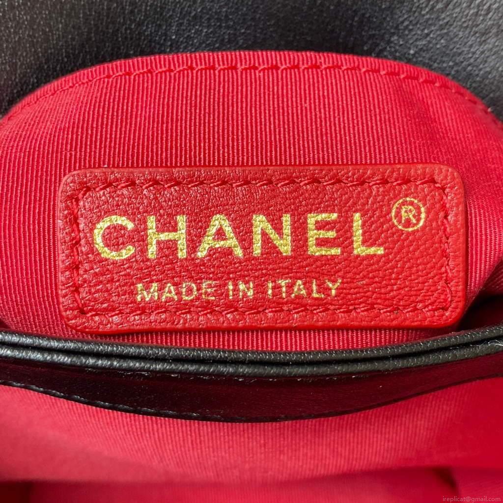 Chanel AS2638 Mini Flap Bag Calfskin Gold Tone Metal Black