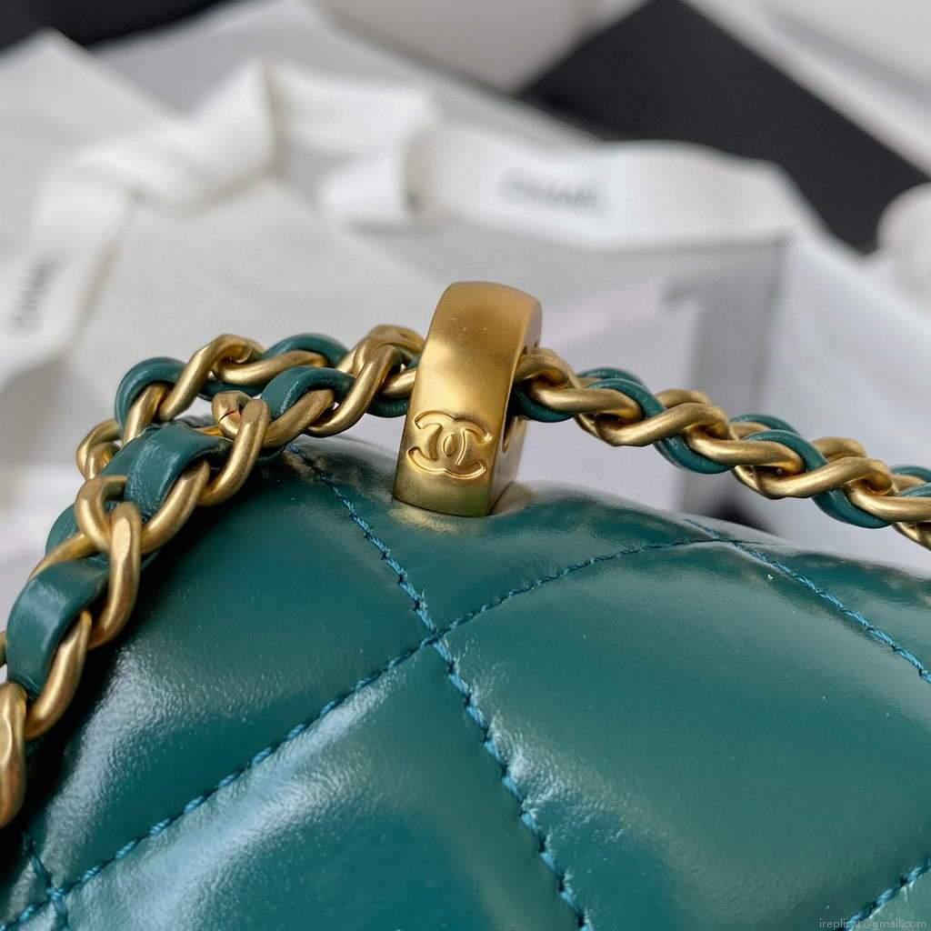 Chanel AS2649 Small Flap Bag Calfskin Green