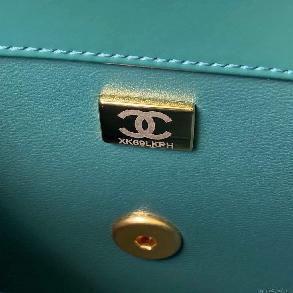 Chanel AS2649 Small Flap Bag Calfskin Green