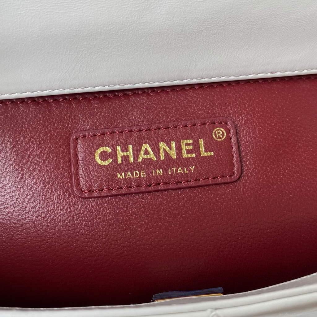 Chanel AS2649 Small Flap Bag Calfskin White