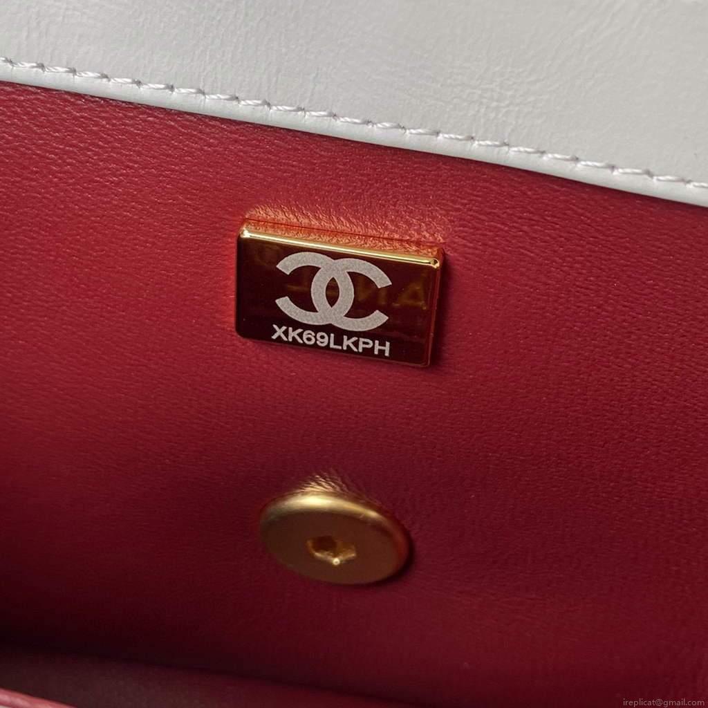 Chanel AS2649 Small Flap Bag Calfskin White