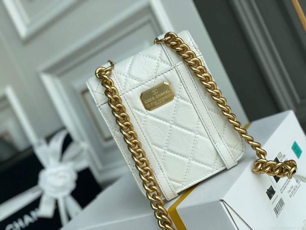 Chanel AS2695 Mini Flap Bag Calfskin White