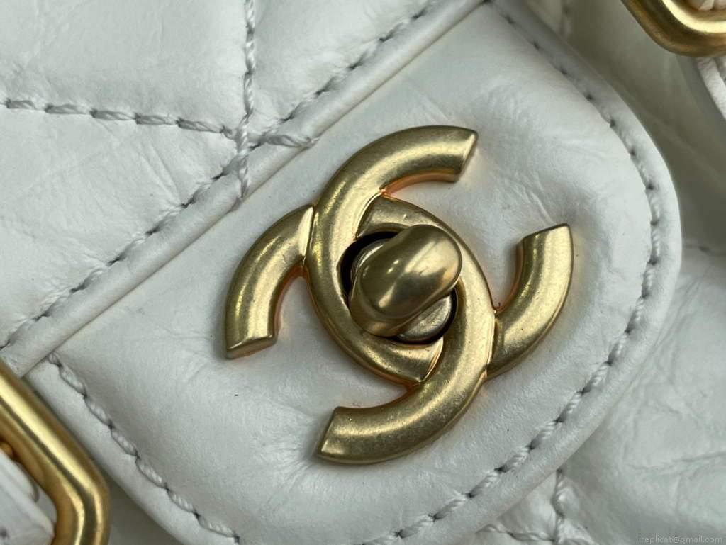 Chanel AS2695 Mini Flap Bag Calfskin White