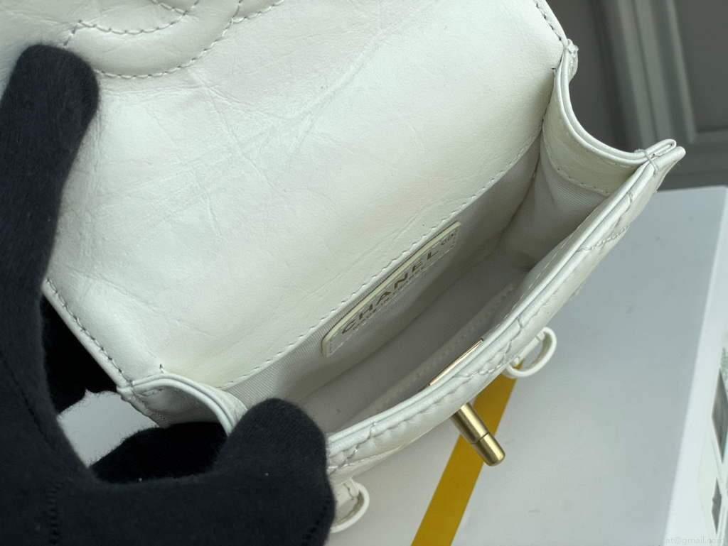 Chanel AS2695 Mini Flap Bag Calfskin White