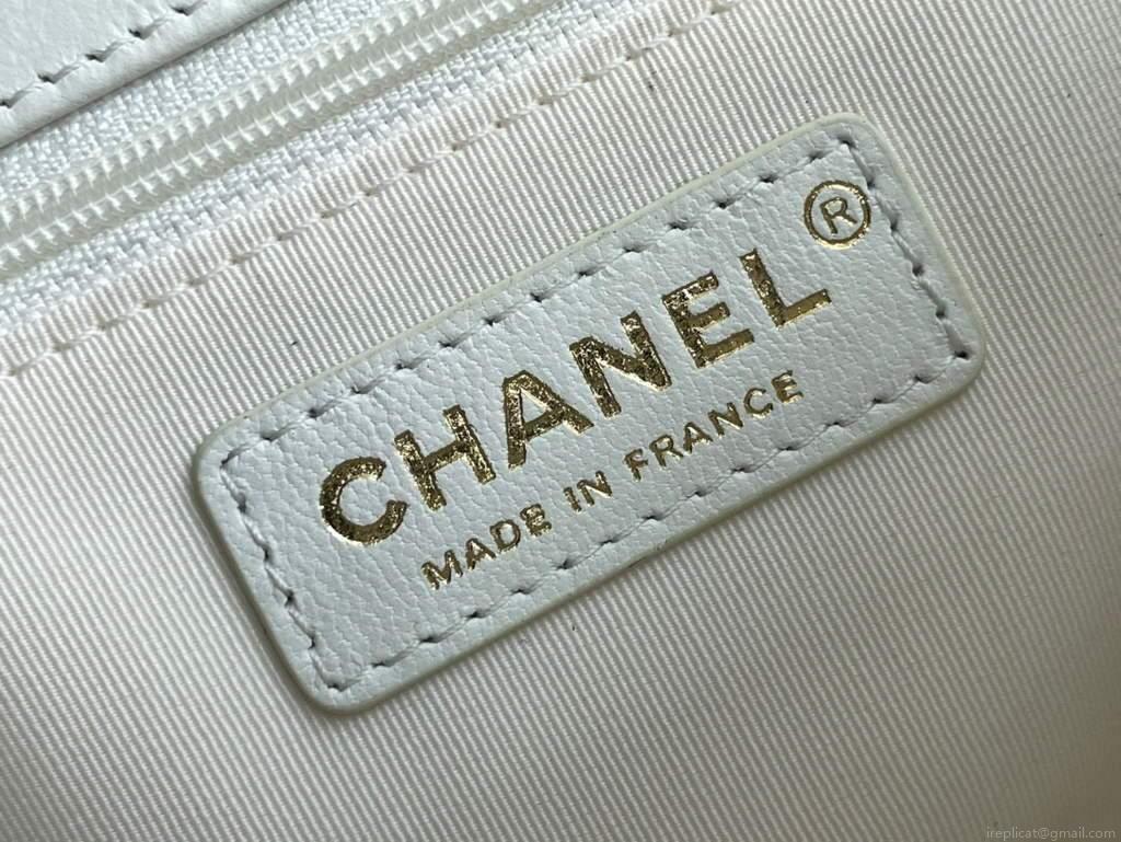 Chanel AS2696 Flap Bag Calfskin White