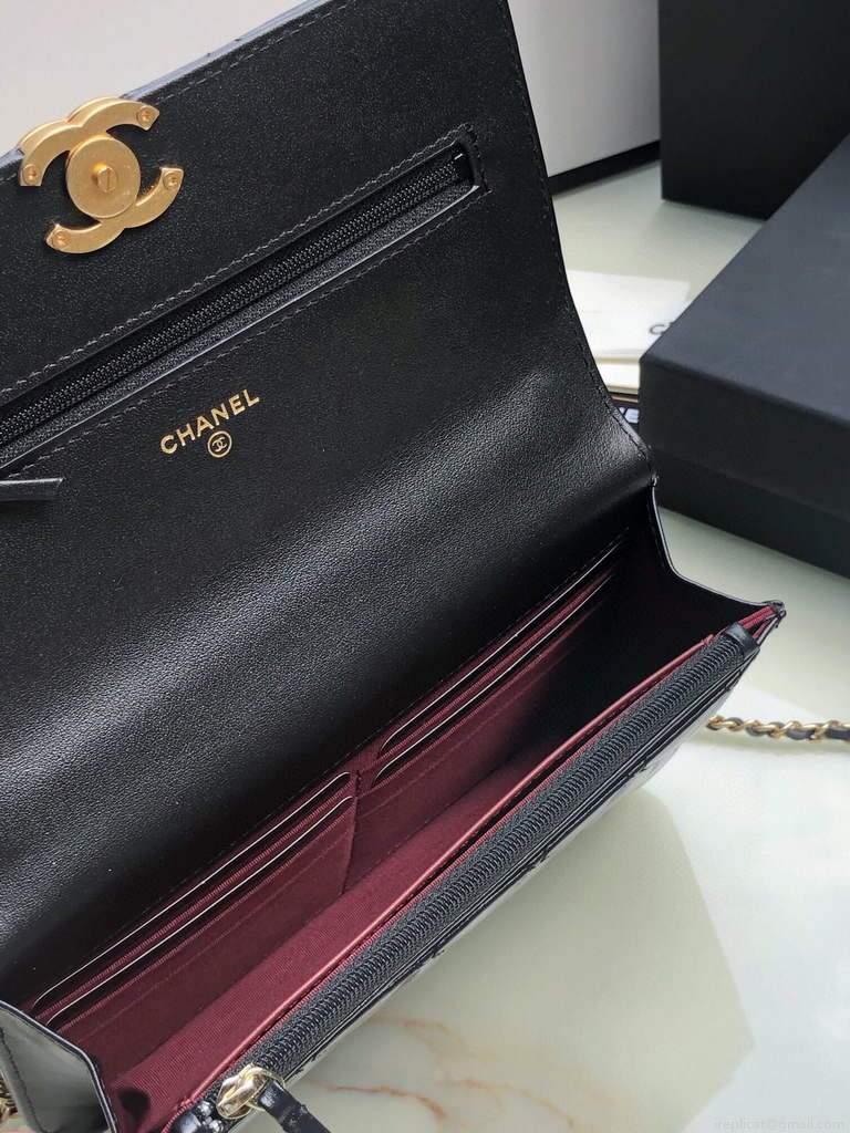 Chanel Shoulder Flap Mini Bag Lambskin AS2289 Black