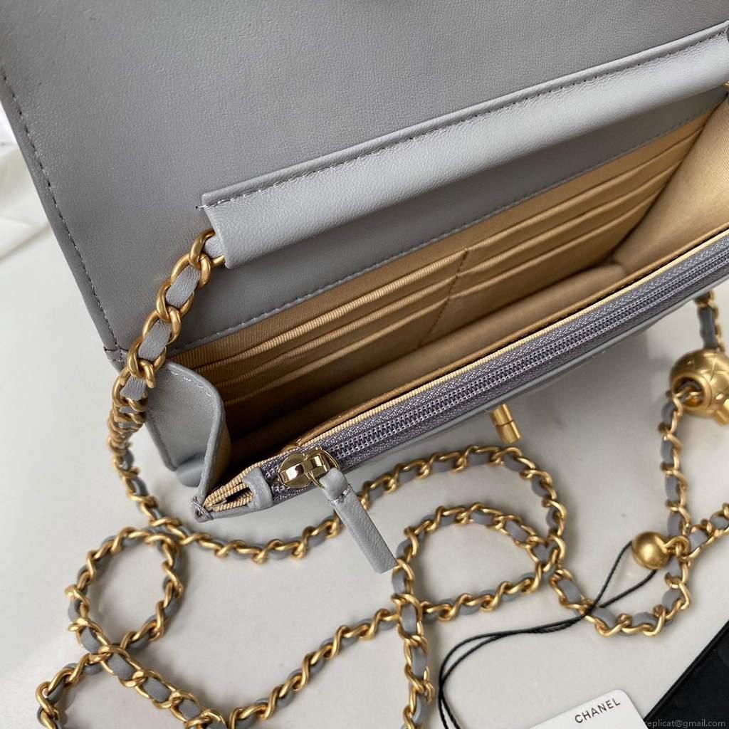 Chanel Wallet on Chain Lambskin AP1450 Grey
