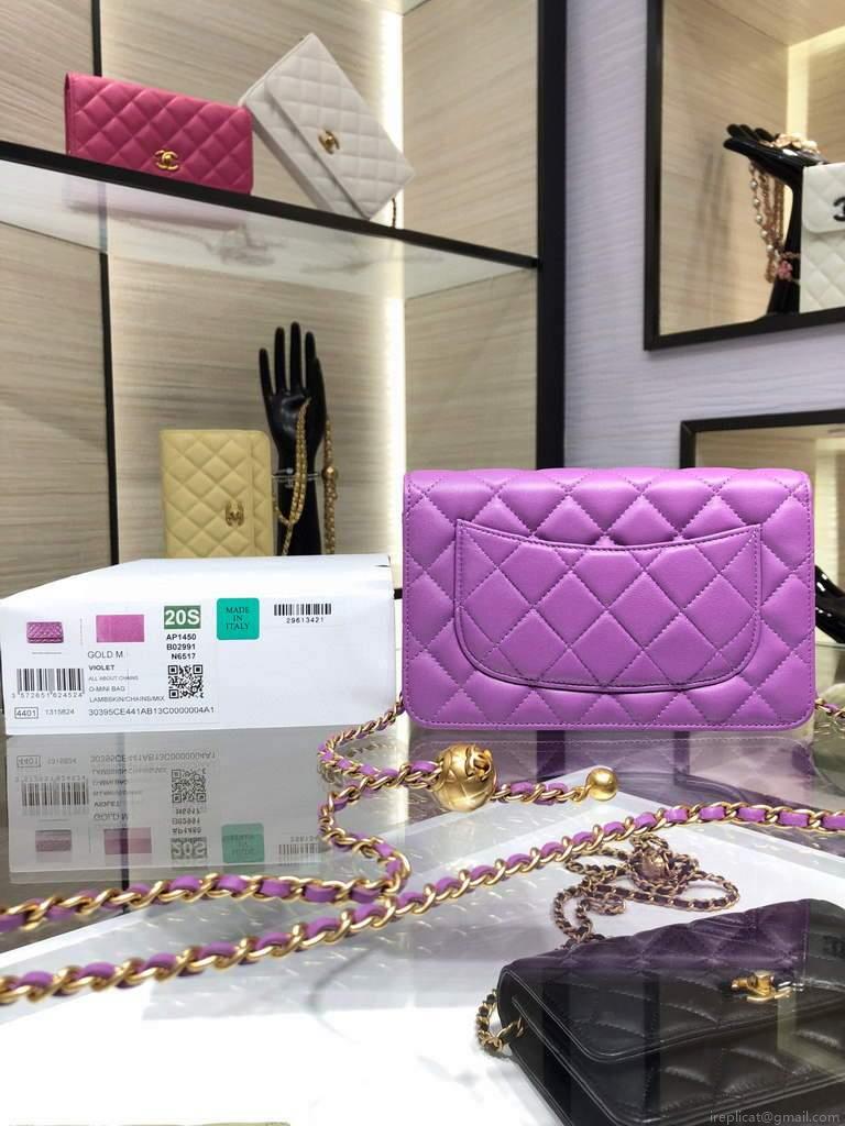 Chanel Wallet on Chain Lambskin AP1450 Purple